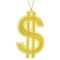 Hip Hop Gold Necklace - Rapper Dollar Sign Medallion Golden Chain Costume Bling Jewelry